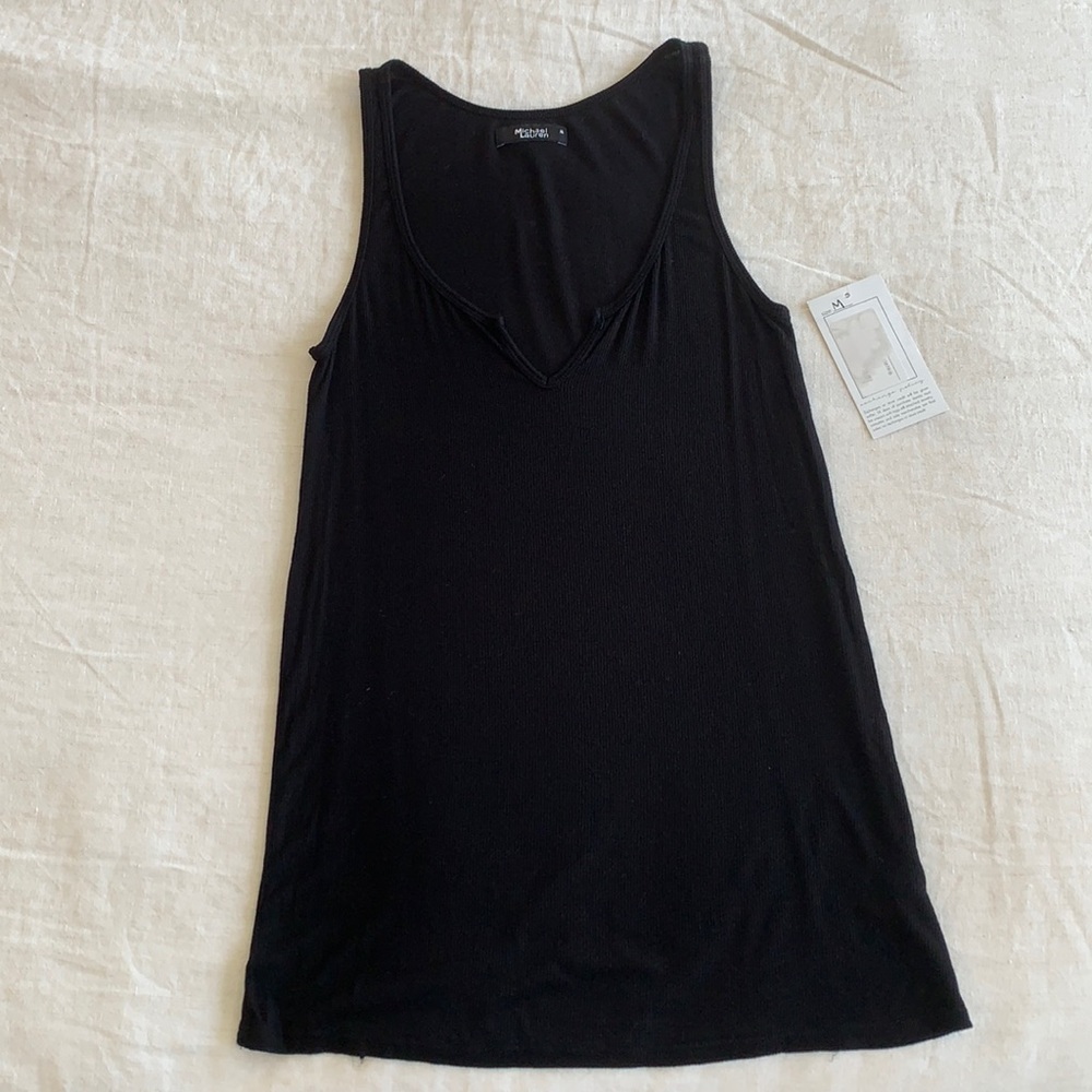 Michael Lauren Notch Front Tank - Black - Size M